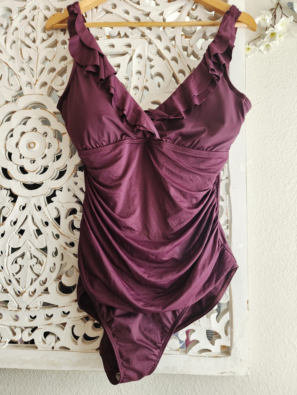 Lauren Ralph Lauren SwimwearTummycontrol Underwire Ruffled Onepiece - Picture 7 of 14